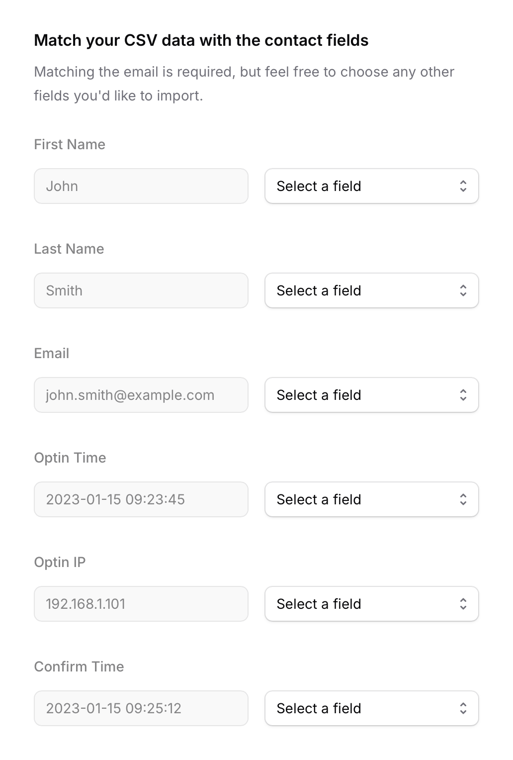 Add or import with CSV